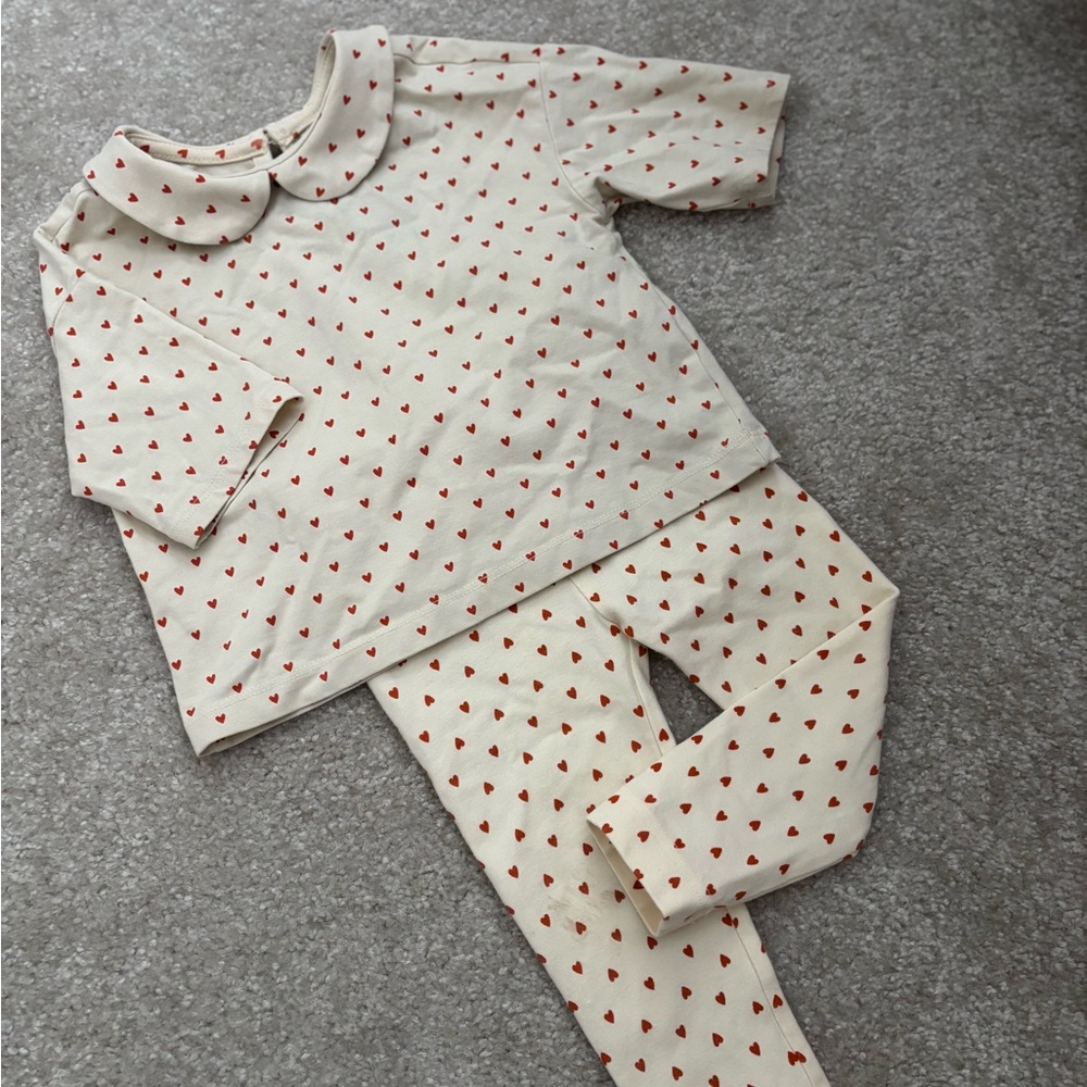 Heart Pattern Kids Top and leggings Set